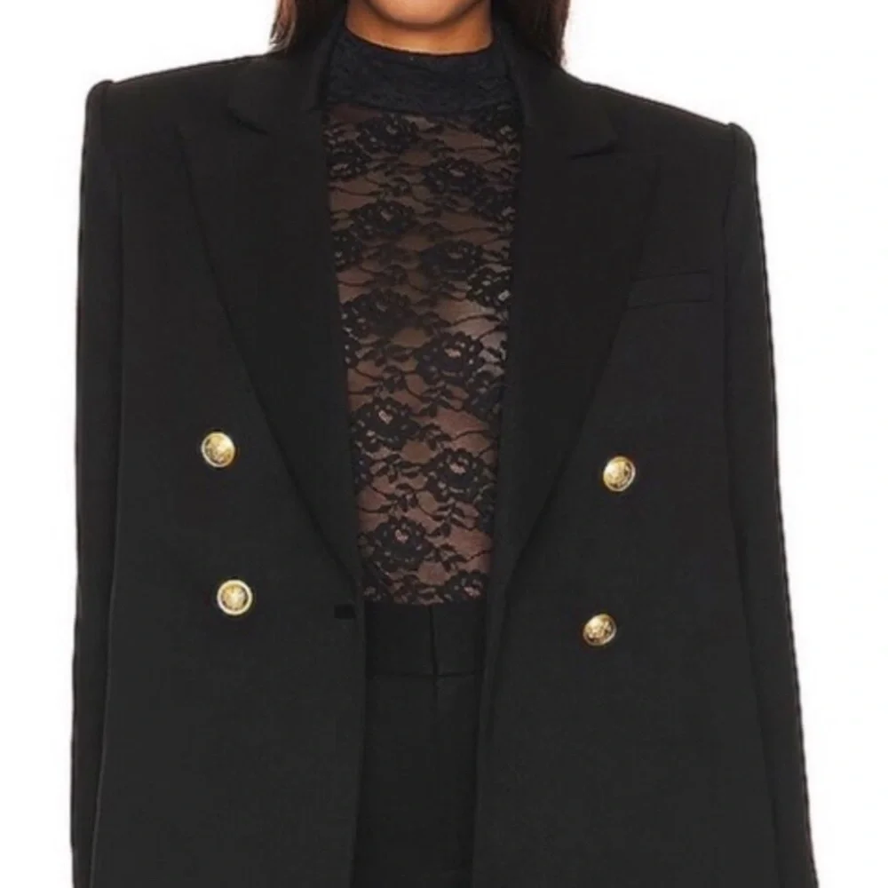 Alice + Olivia Black Blazer with Gold Buttons - Picture 3 of 8
